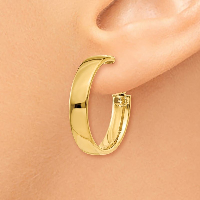 14k 5mm Omega Back Hoop Earrings