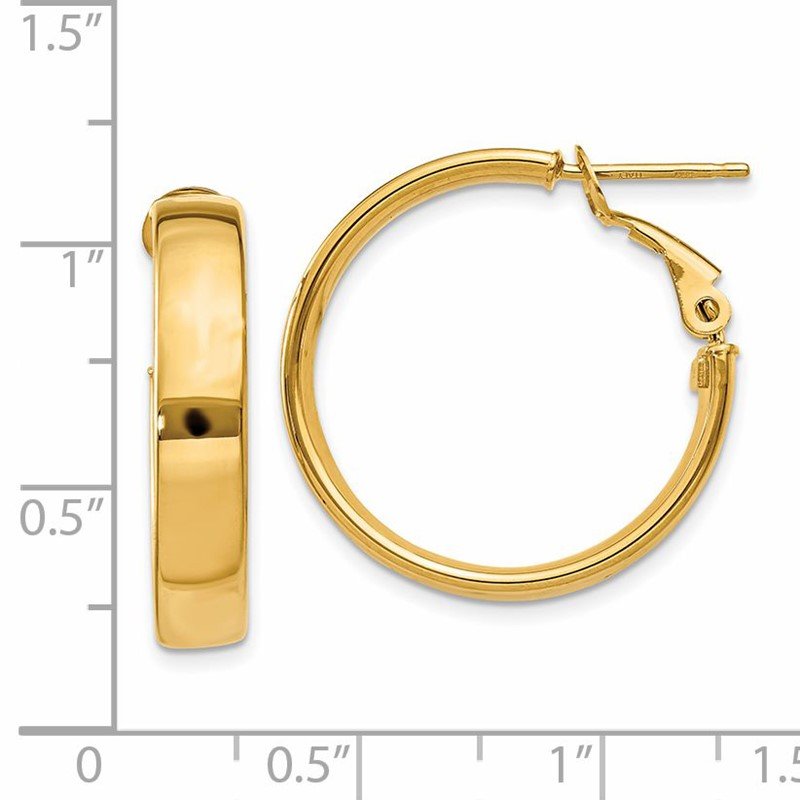 14k 5mm Omega Back Hoop Earrings
