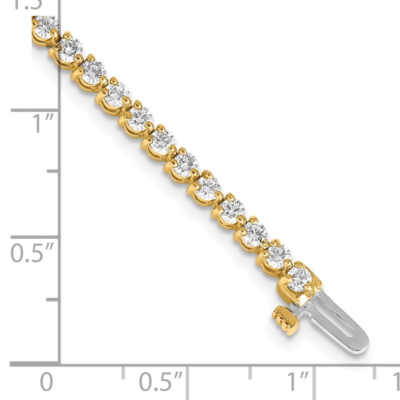 14k Complete 3.3 carat Round A Diamond 3-prong 7 inch Tennis Bracelet