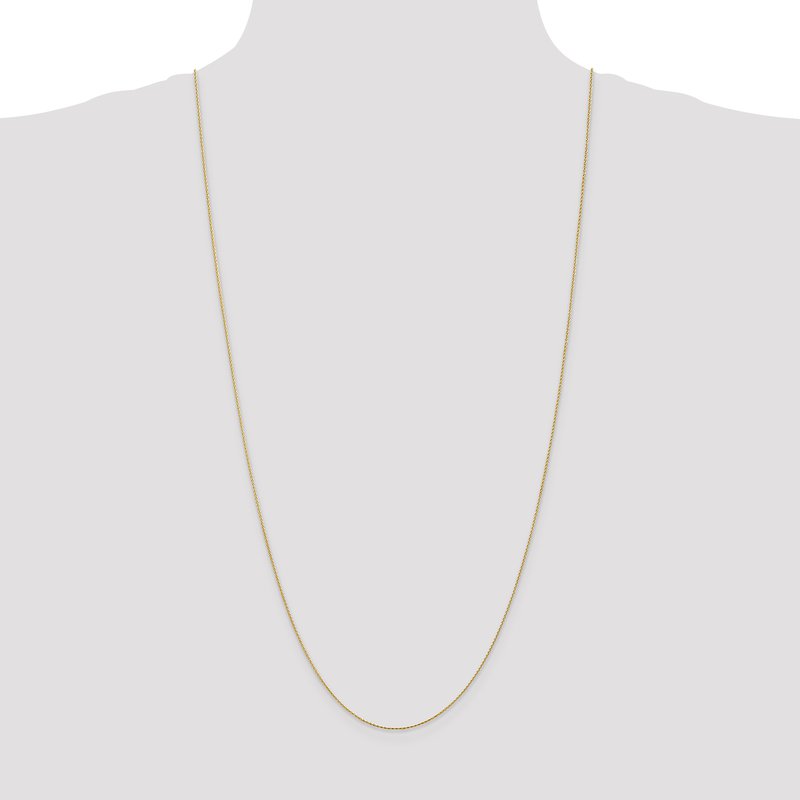 14K 10 inch .8mm Diamond-cut Parisian Wheat with Lobster Clasp Anklet