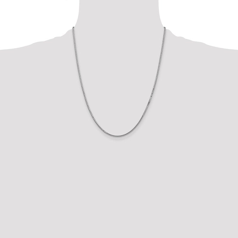 14K White Gold 26 inch 1.5mm Box with Lobster Clasp Chain
