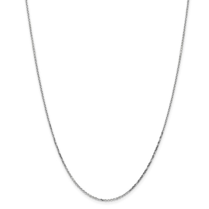 14K White Gold 26 inch 1.4mm Diamond-cut Round Open Link Cable with Lobster Clasp Chain