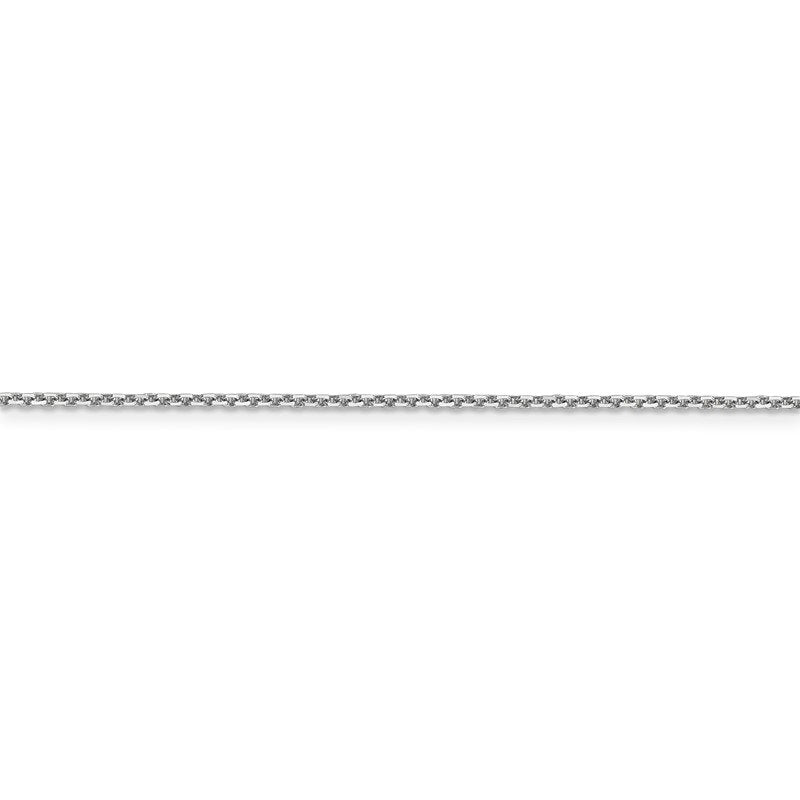 14K White Gold 26 inch 1.4mm Diamond-cut Round Open Link Cable with Lobster Clasp Chain
