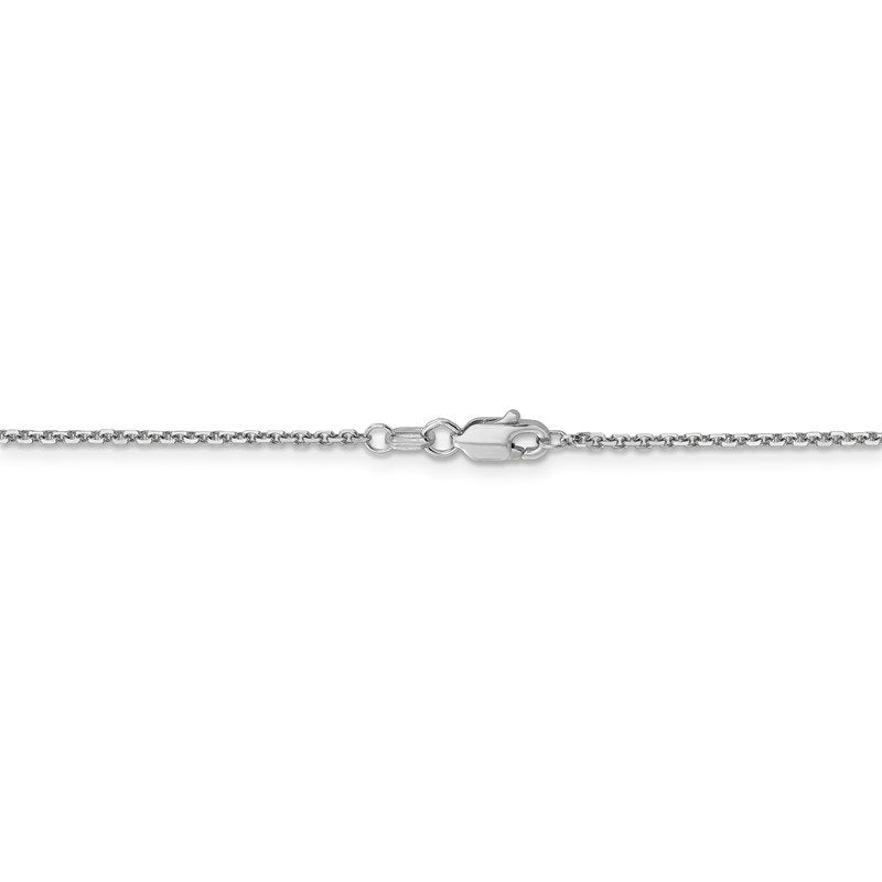 14K White Gold 26 inch 1.4mm Diamond-cut Round Open Link Cable with Lobster Clasp Chain