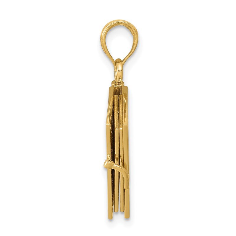 14K 3-D Bible with Lord's Prayer and Moveable Pages Pendant