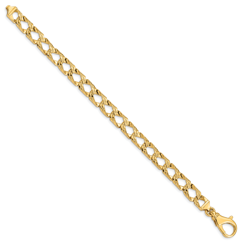 14K 18 inch 8.6mm Hand Polished Fancy Link with Fancy Lobster Clasp Chain