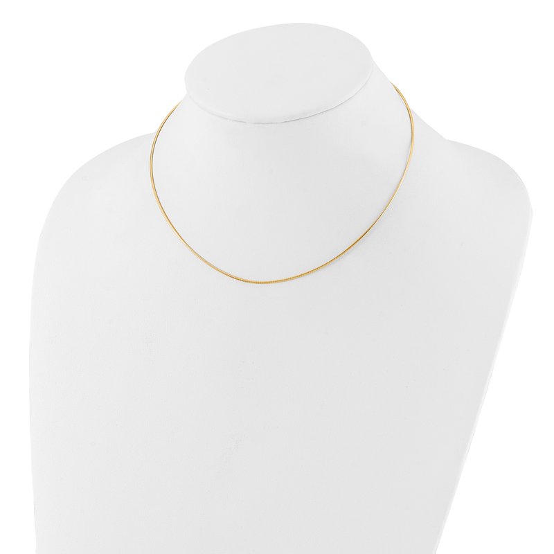 10K Yellow Gold 1mm Snake Wire Necklace