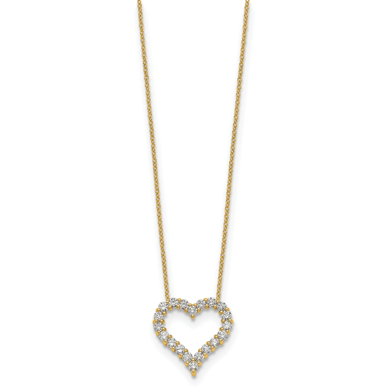 14k White Gold 1 carat Diamond Heart 18 inch Necklace