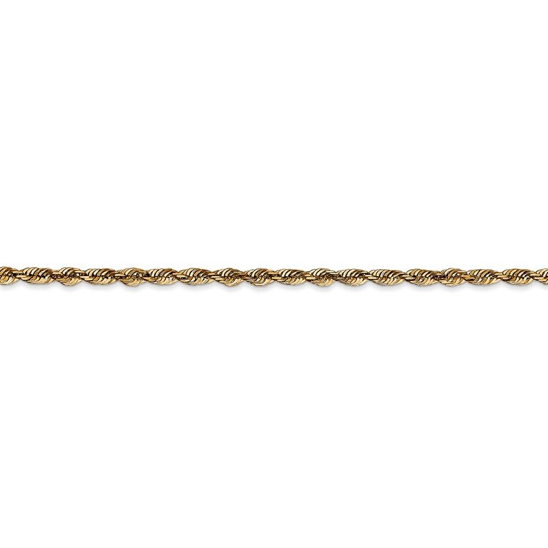 14K 10 inch 2.5mm Ultra Diamond-cut Rope with Lobster Clasp Anklet