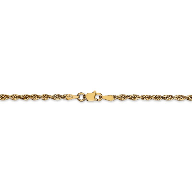 14K 10 inch 2.5mm Ultra Diamond-cut Rope with Lobster Clasp Anklet