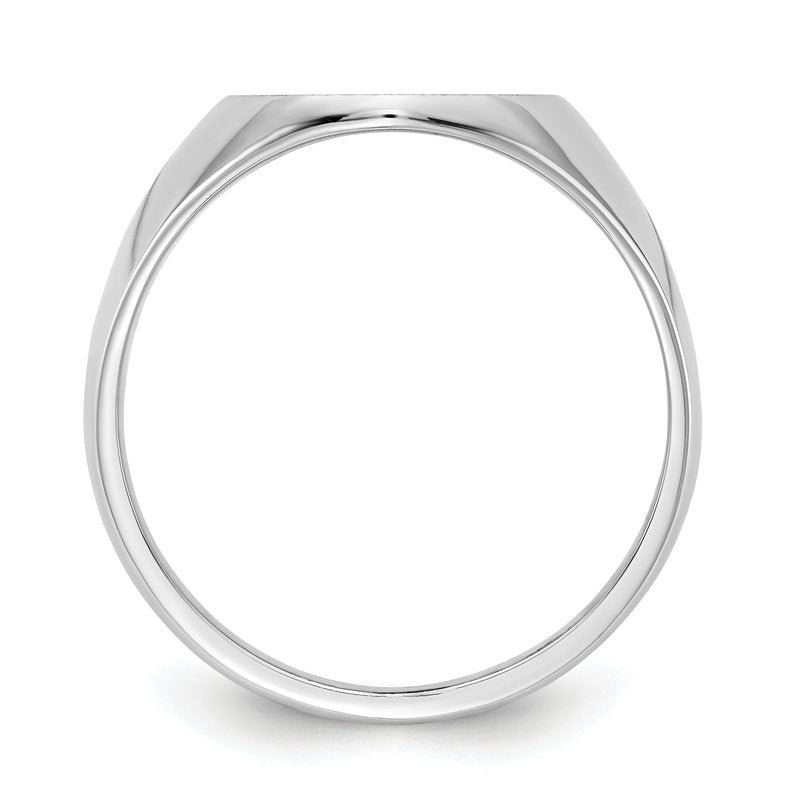 14k White Gold 12.5x15.0xmm Closed Back Signet Ring
