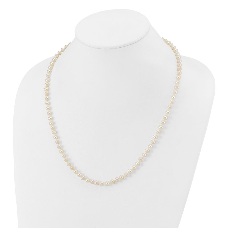 14k 4-5mm White Near-Round Freshwater Cultured Pearl 16 inch Necklace