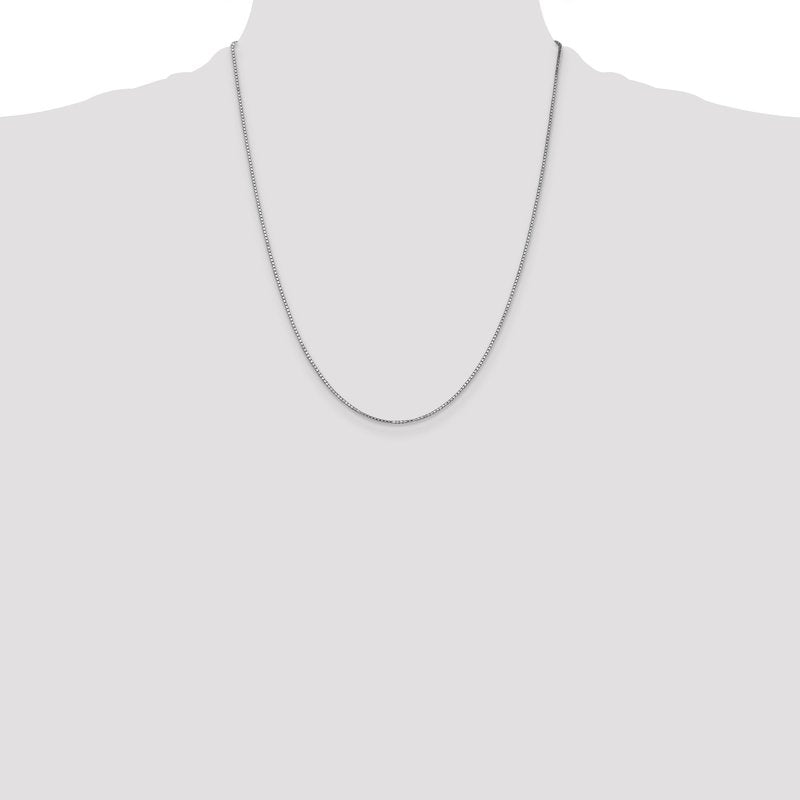 14K White Gold 14 inch 1.1mm Box with Lobster Clasp Chain