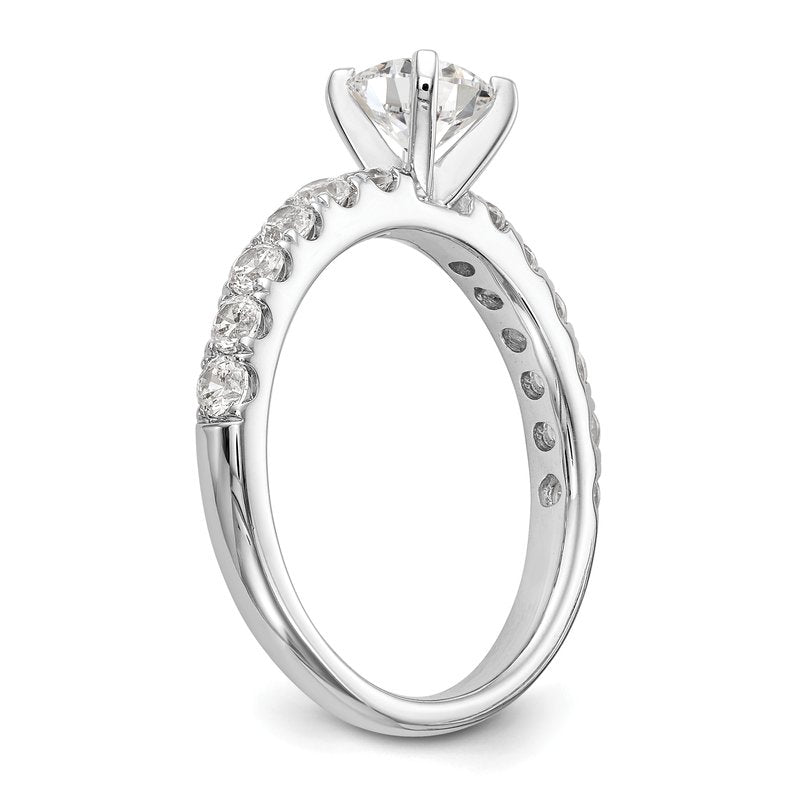 14K White Gold 1/2 carat Lab Grown Diamond VS+ F+ Semi-Mount Peg Set Engagement Ring