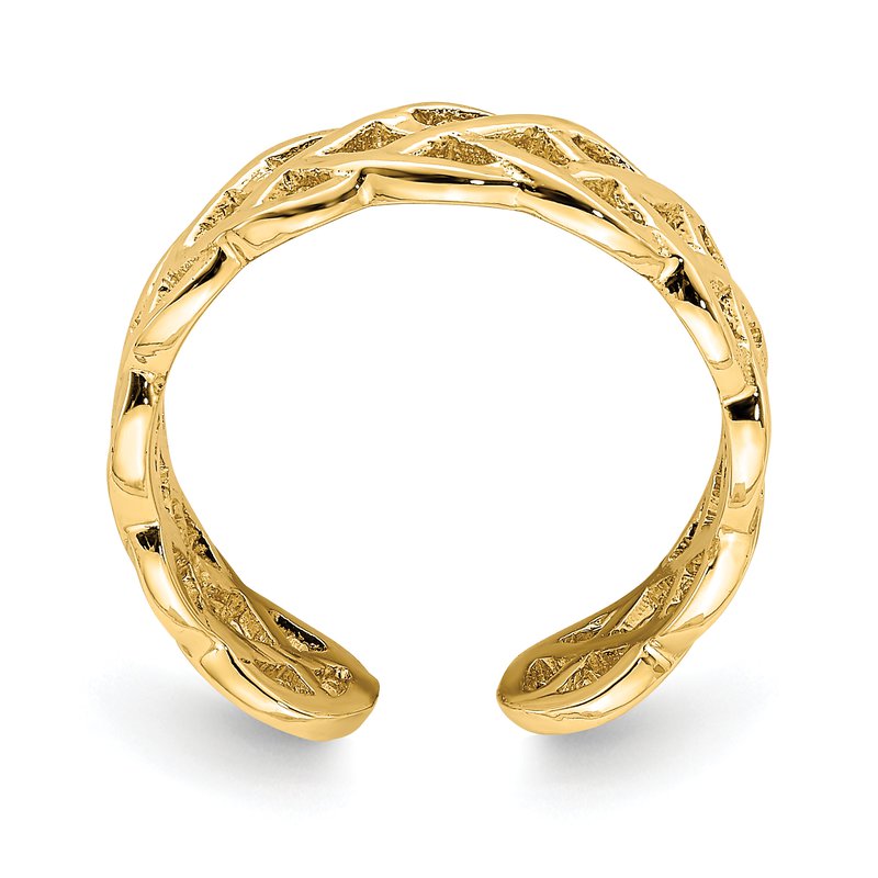 14K Polished Braided Toe Ring