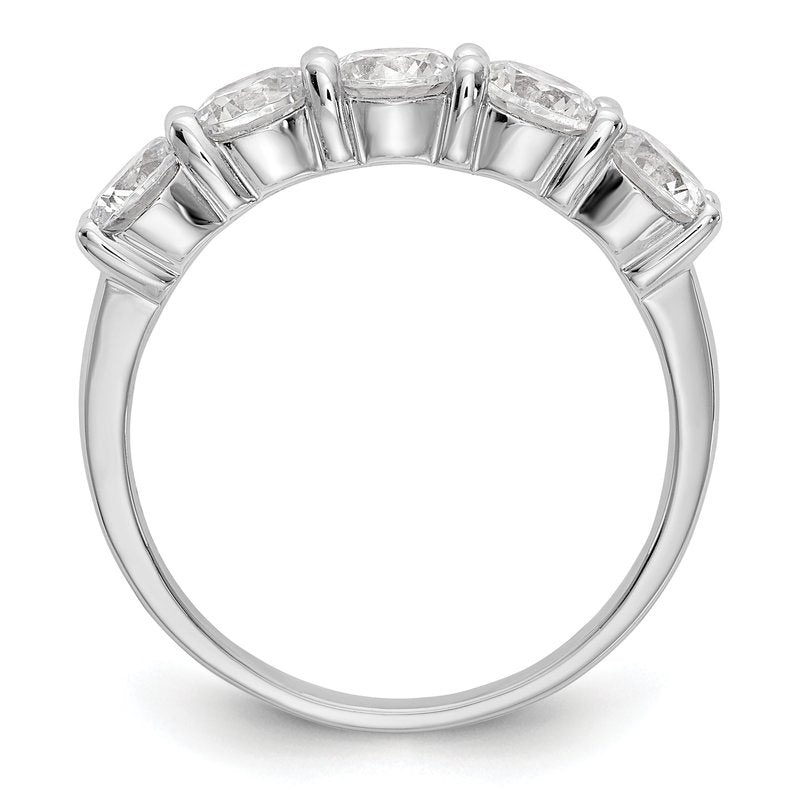 14K White Gold 1/3 carat Lab Grown Diamond VS+ F+ Complete Round Five Stone Ring