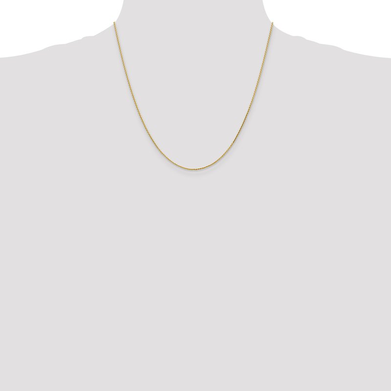 14K 10 inch 1mm Diamond-cut Parisian Wheat with Lobster Clasp Anklet