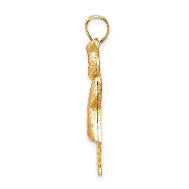 14k The Kids Puffed Girl with Bow on Right Engravable Kiss Charm