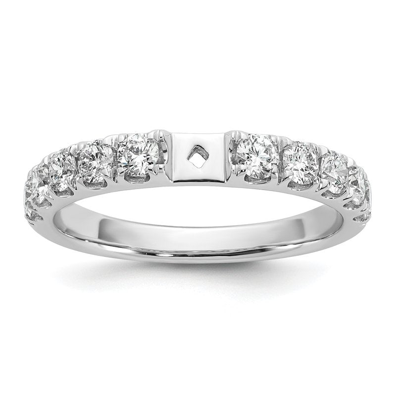 14K White Gold 1/2 carat Lab Grown Diamond VS+ F+ Semi-Mount Peg Set Engagement Ring