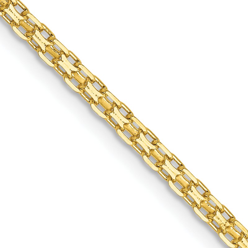 14K 10 inch 1.8mm Lightweight Flat Bismark with Lobster Clasp Anklet