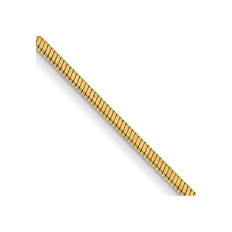 14K 10 inch .6mm Octagonal Snake with Lobster Clasp Anklet
