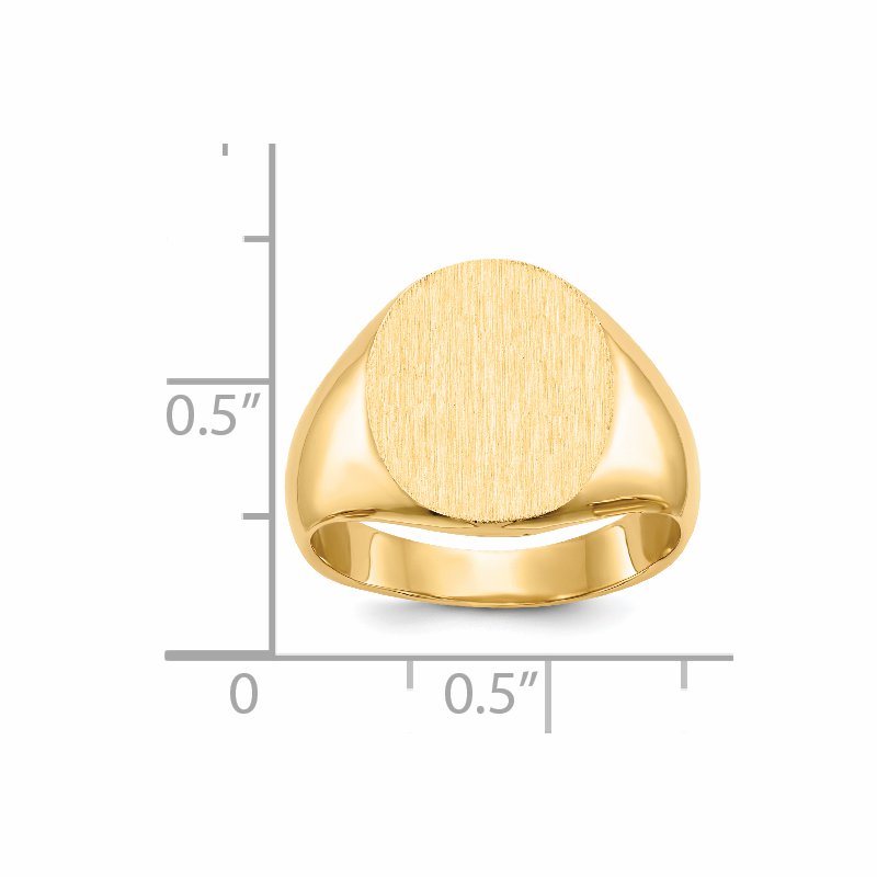 14k 12.5x14.0mm Closed Back Signet Ring