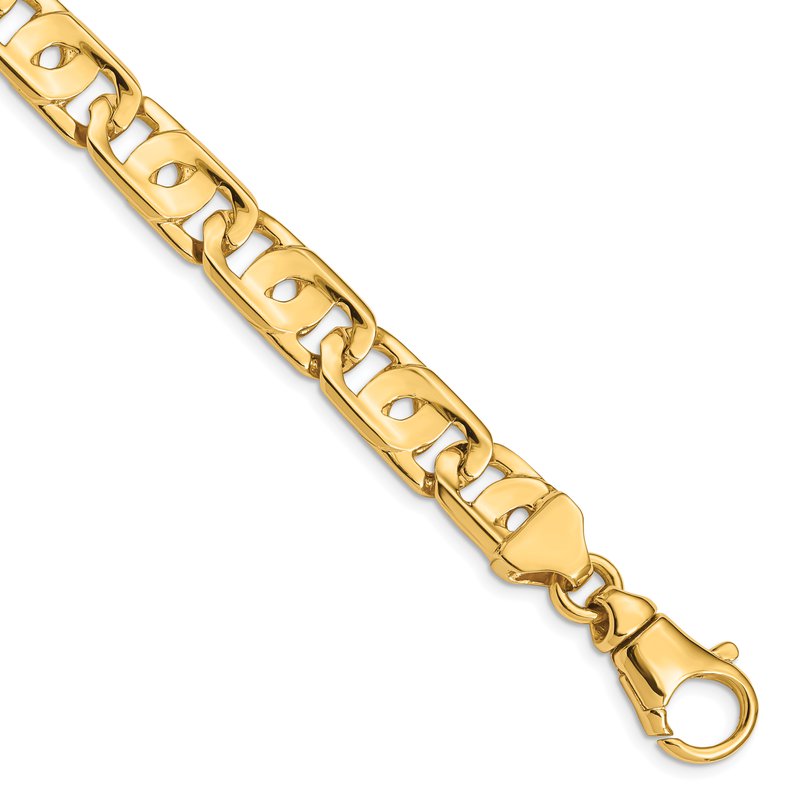 14K 20 inch 10mm Hand Polished Fancy Link with Fancy Lobster Clasp Chain
