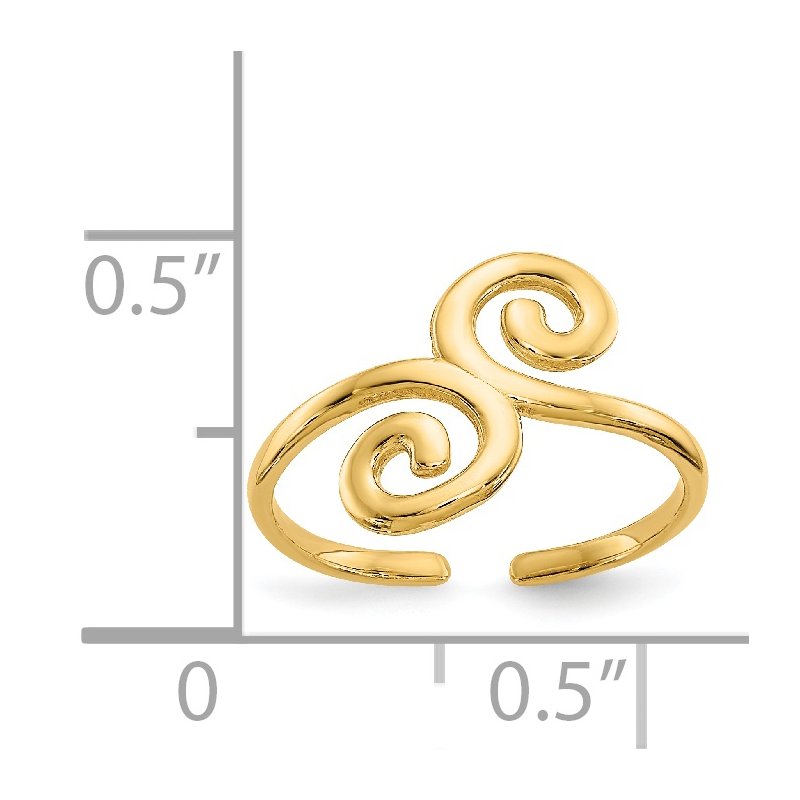 14k Swirl Toe Ring