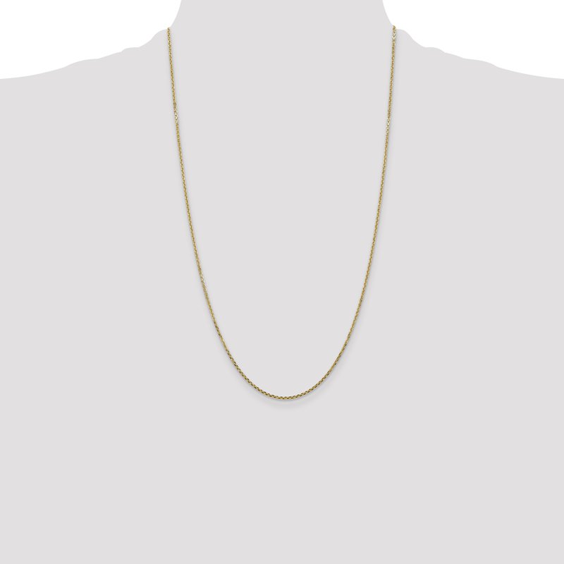 14K 14 inch 1.45mm Solid Diamond-cut Cable with Lobster Clasp Chain