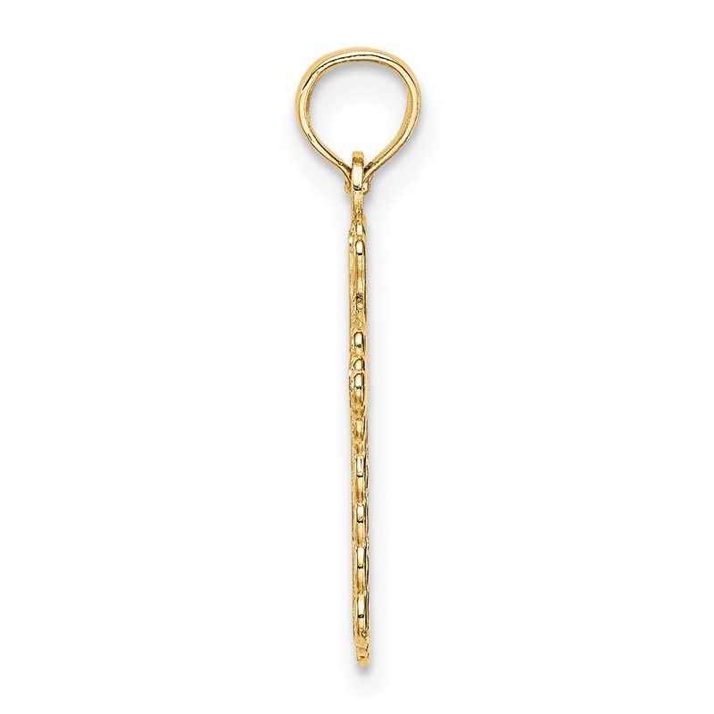 14k Budded Cross with Lacey Trim Charm