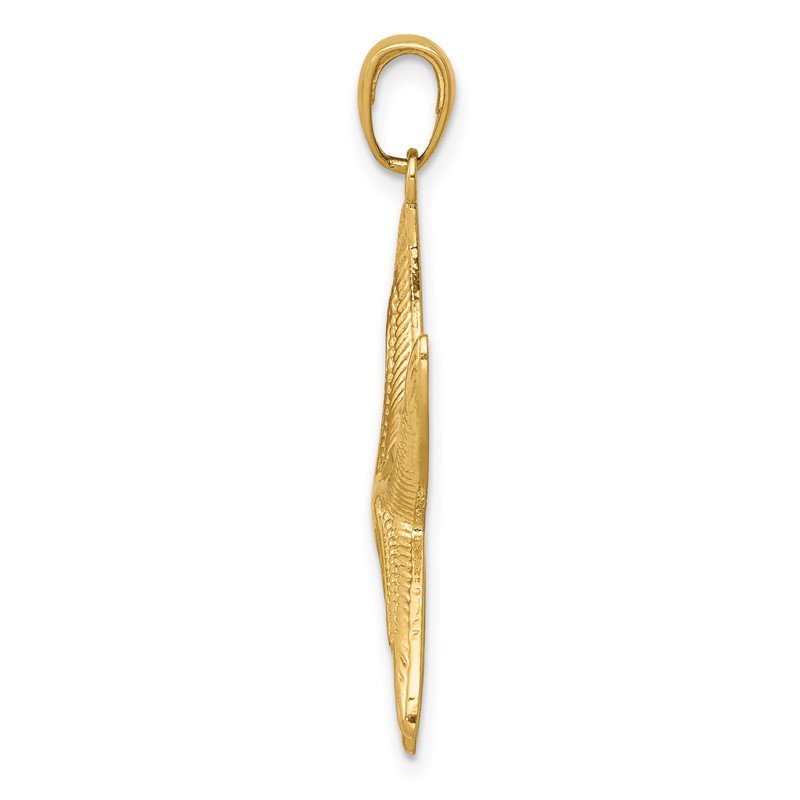 14K Diamond-cut Starfish Pendant