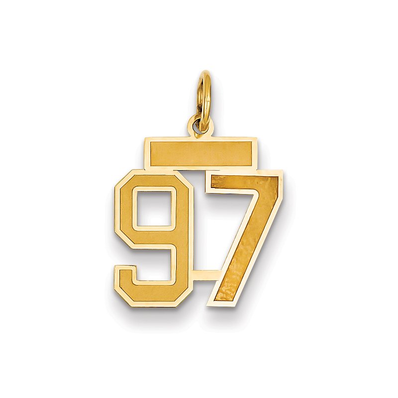 14k Small Satin Number 97 Charm