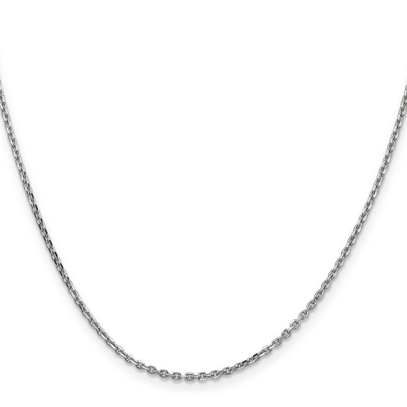 14K White Gold 10 inch 1.65mm Diamond-cut Cable with Lobster Clasp Anklet