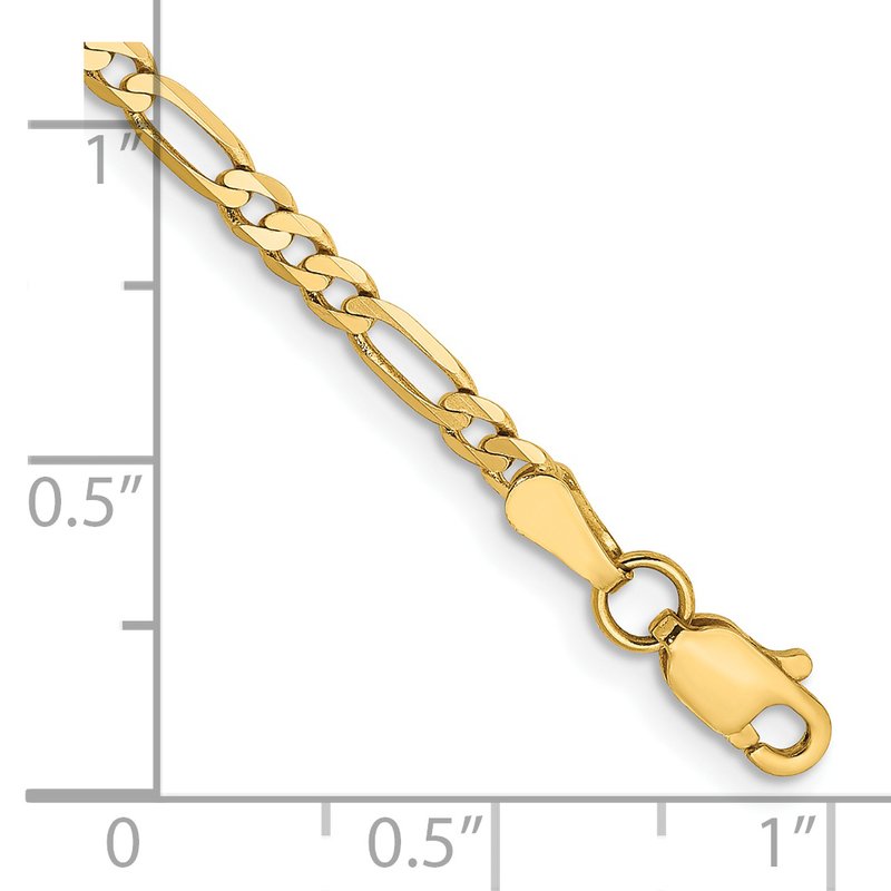 14K 26 inch 2.75mm Flat Figaro with Lobster Clasp Chain
