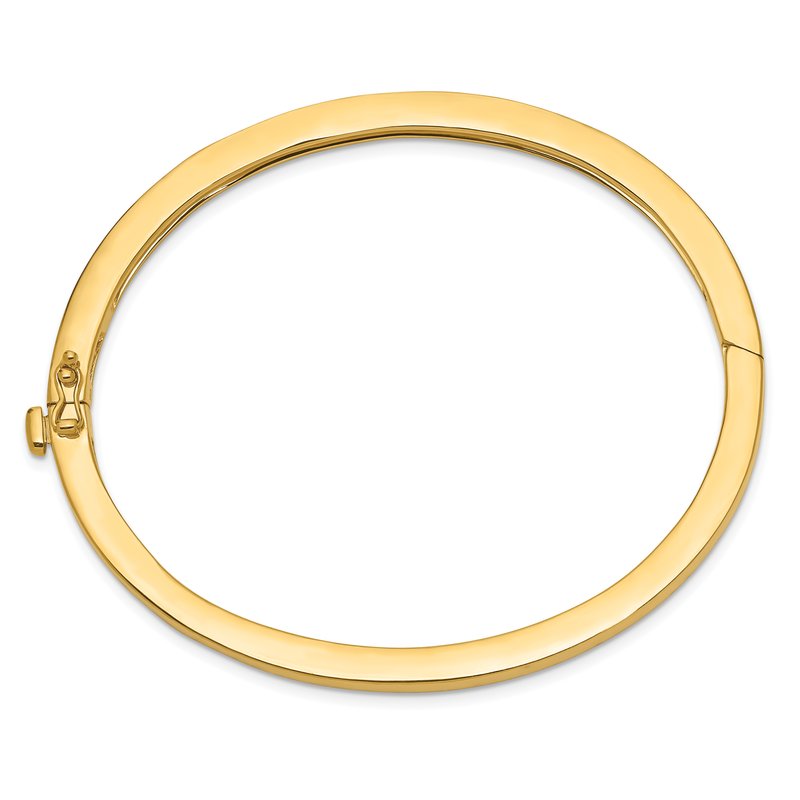 14k 3.6mm Polished Solid Hinged Oval Bangle Bracelet