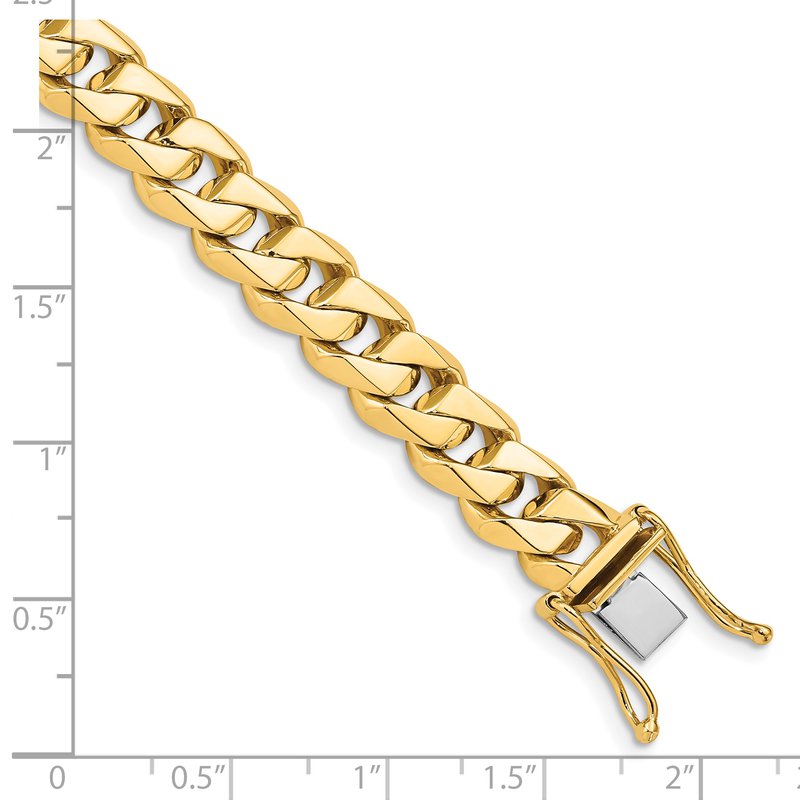 14K 20 inch 8.6mm Hand Polished Fancy Traditional Link with Box Catch Clasp Chain