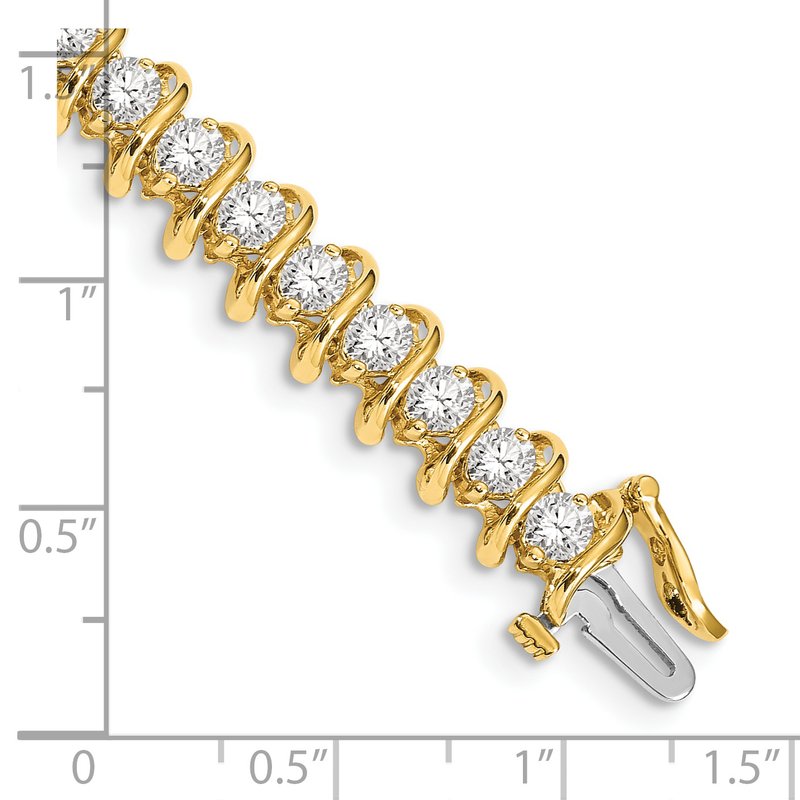 14k Complete 5 carat Round VS Diamond Fancy Spiral 7 inch Tennis Bracelet