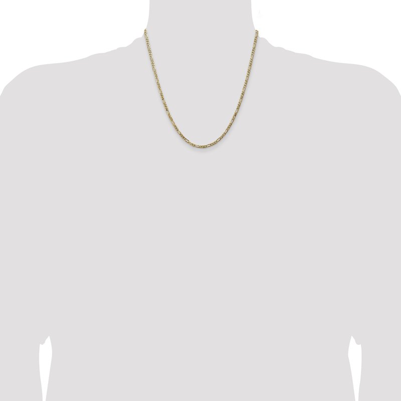 14K 26 inch 3mm Flat Figaro with Lobster Clasp Chain