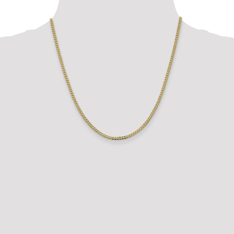 14K 2.3mm Flat Beveled Curb Chain