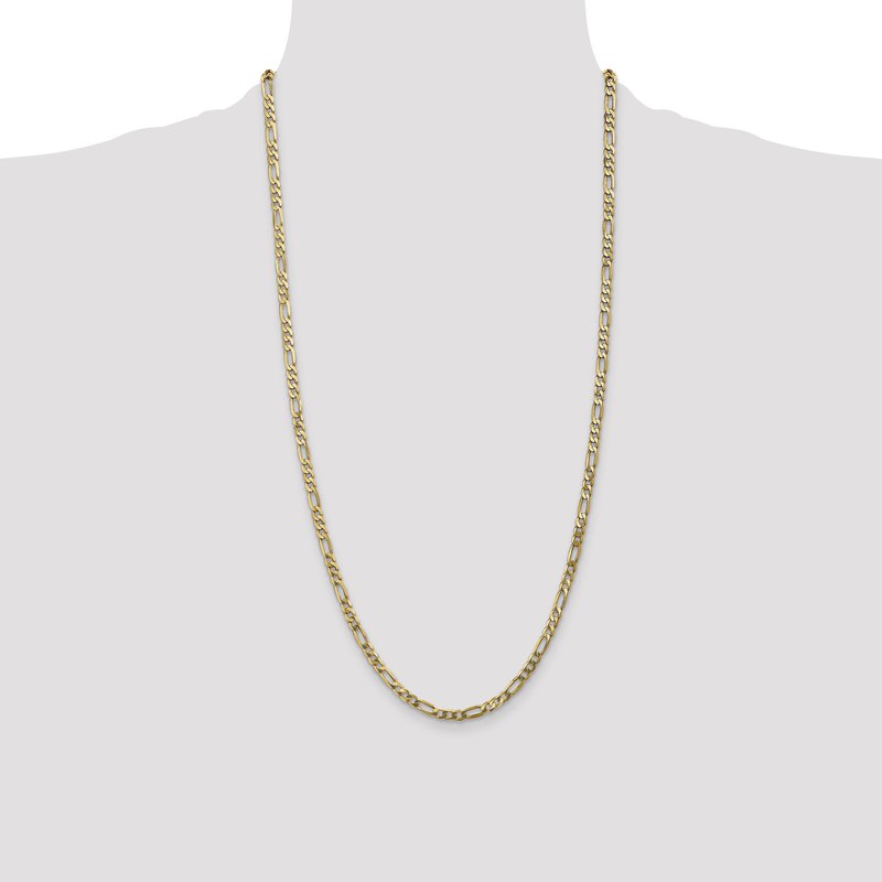 14K 26 inch 4mm Flat Figaro with Lobster Clasp Chain