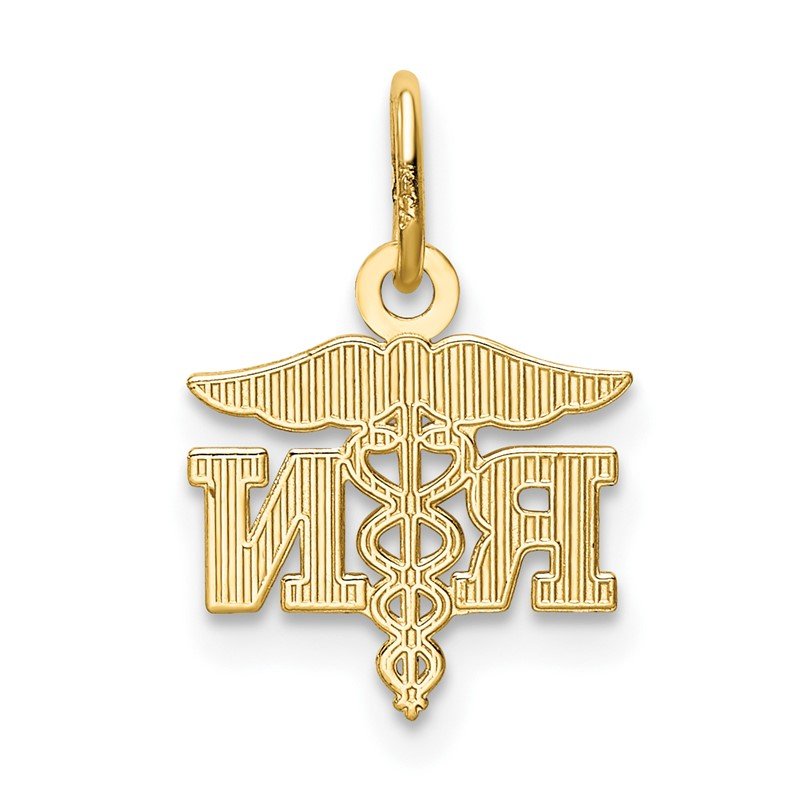 14k Diamond-cut Polished RN Registered Nurse Pendant
