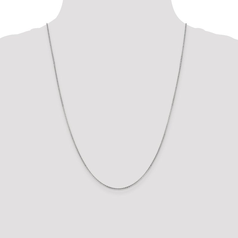 14K White Gold 1.4mm Flat Cable Chain