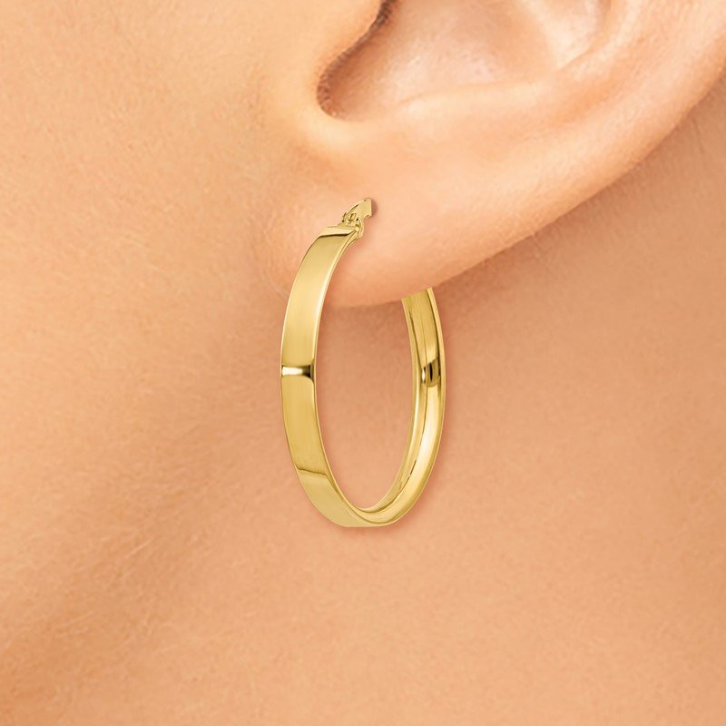 14K 3mm Medium Hoop Earrings