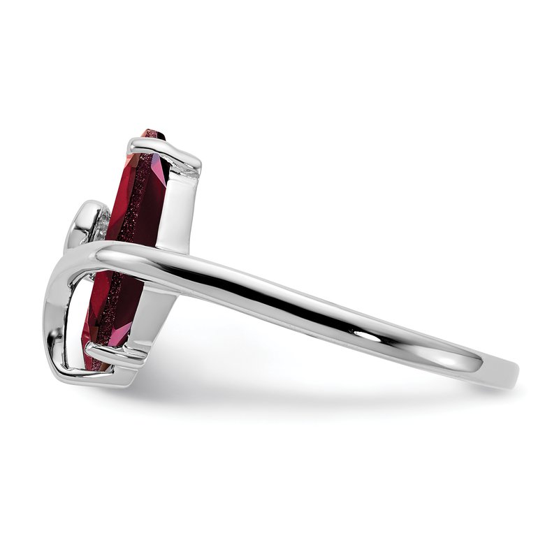14k White Gold 12x6mm Marquise Garnet A Diamond ring