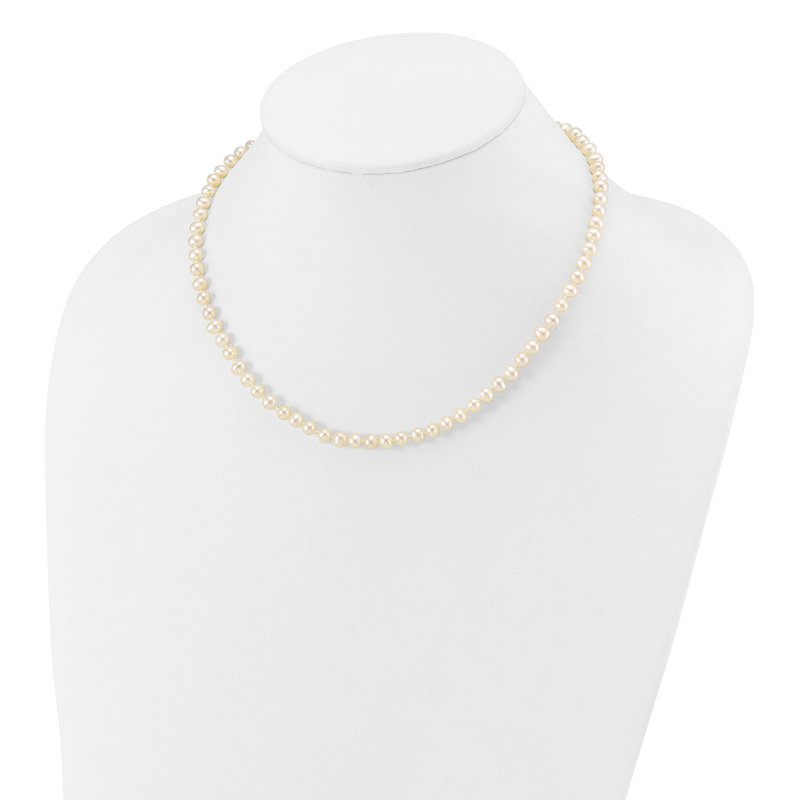14k 4-5mm White Near-Round Freshwater Cultured Pearl 16 inch Necklace