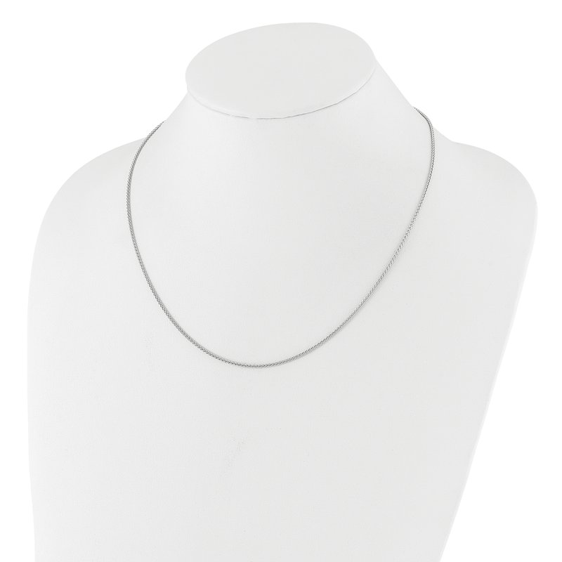 Sterling Silver RH-plated Adjustable 1.5mm Spiga Chain