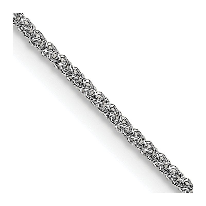 18K White Gold 16 inch 1mm Diamond-cut Spiga with Spring Ring Clasp Chain