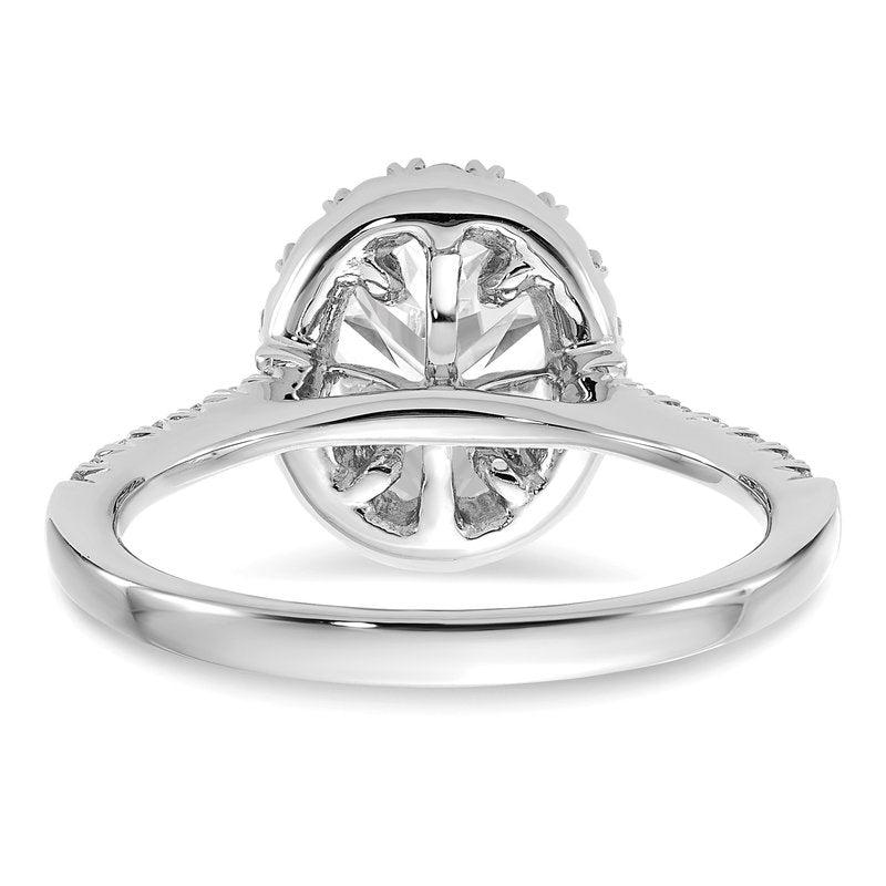 14K White Gold 1/3 carat Lab Grown Diamond VS+ F+ Semi-Mount Oval Halo Engagement Ring