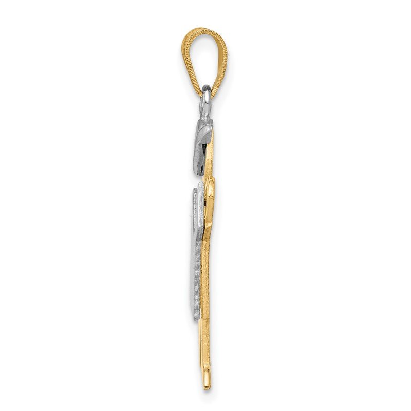 14k Two-tone The Kids Medium Boy with Hat on Left Engravable Kiss Charm