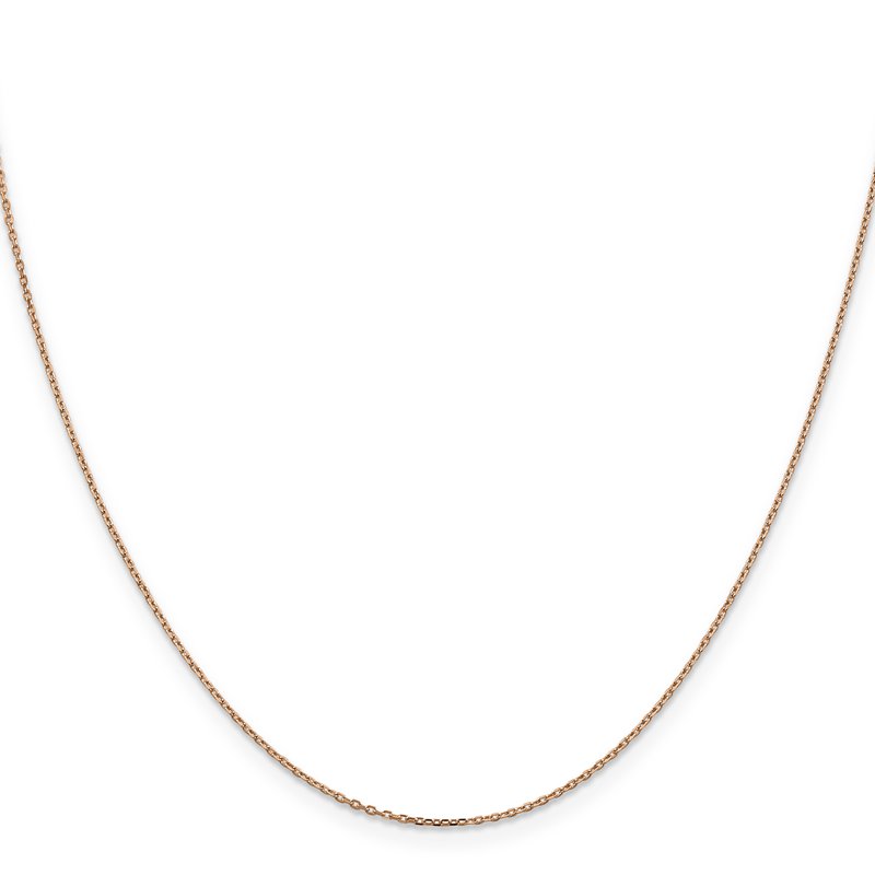 14K Rose Gold 10 inch 1.10mm Diamond-cut Cable with Lobster Clasp Chain